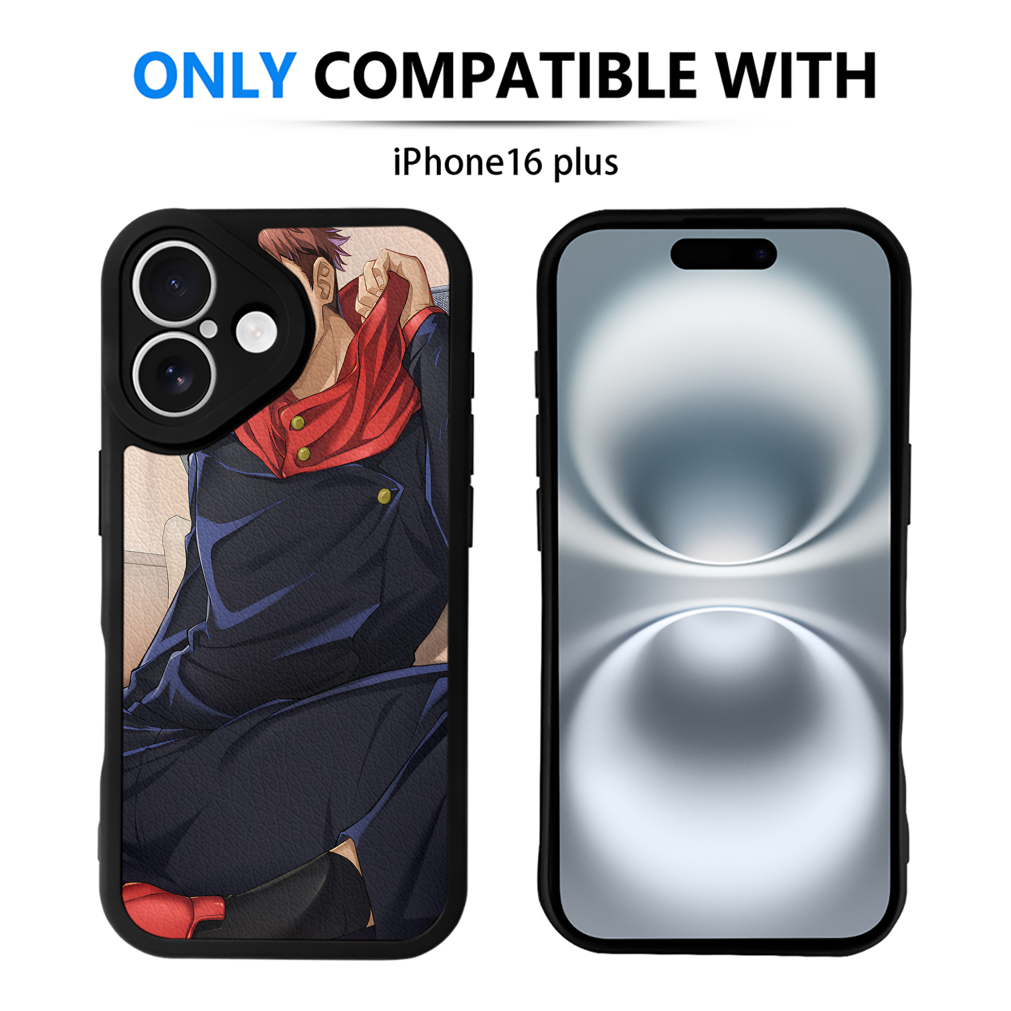 （画像用） 呪術廻戦 Jujutsu Kaisen 【iPhone 16シリーズ対応】シリコンスマホケース（レザー調） 材質：シリコン